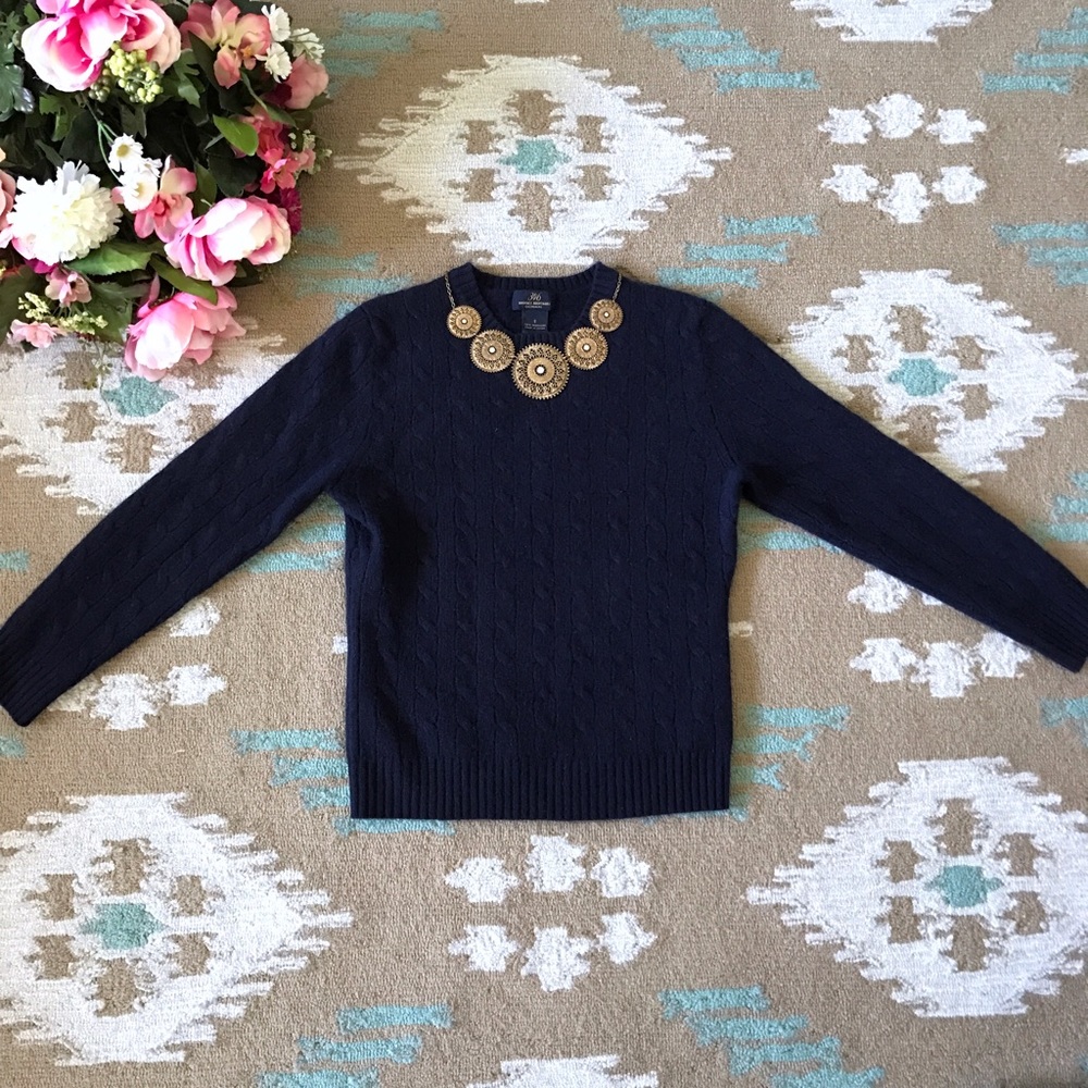 Brooks Brothers cashmere cable knit sweater