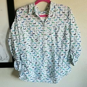 SALE!! ?? Dachshund print button up