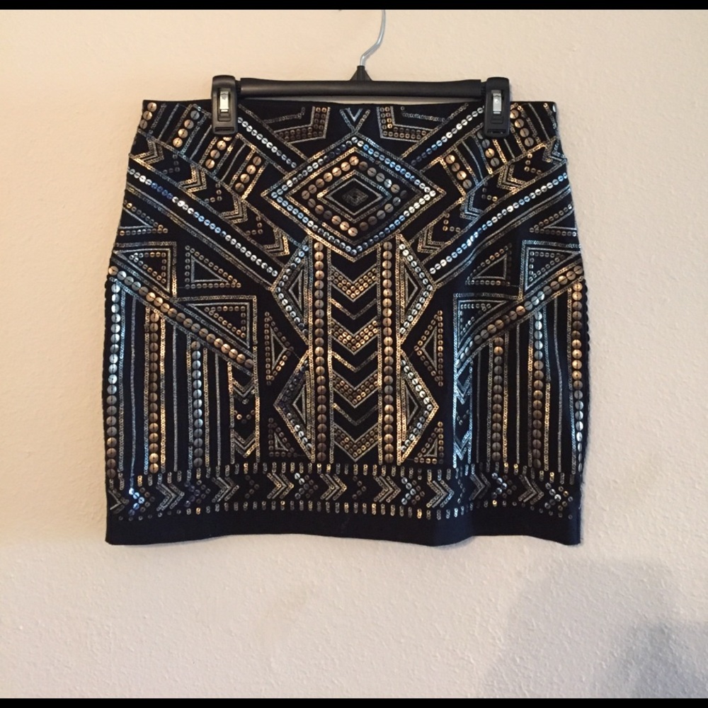 Black sequin skirt