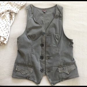 Olive/ army green button up vest
