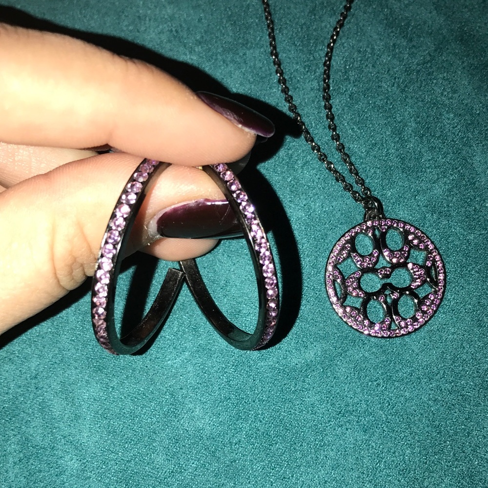 Coach necklace with earrings