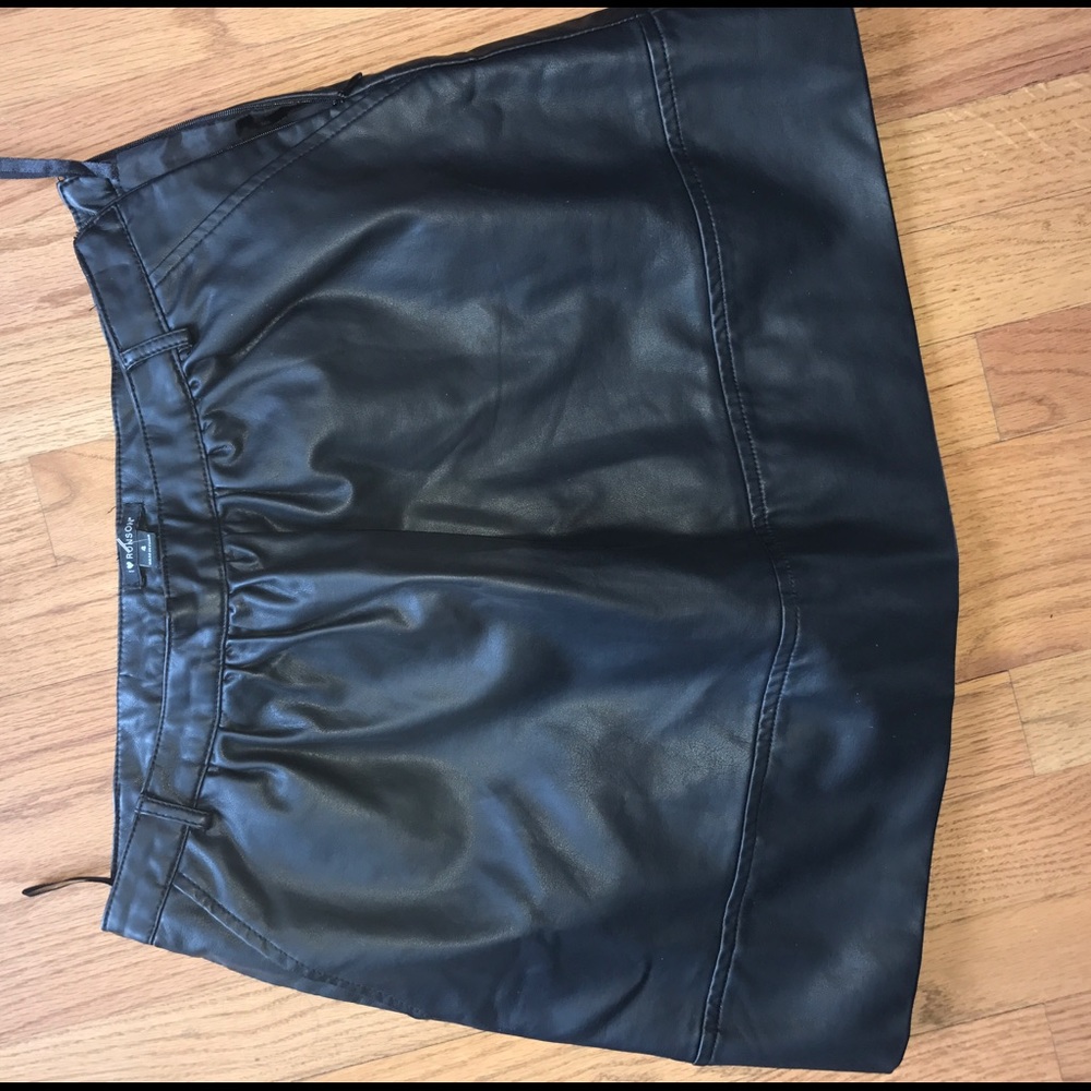 Black faux leather skirt