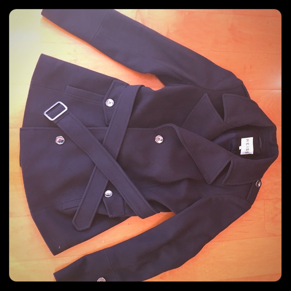 Reiss London Navy Wool Pea Coat