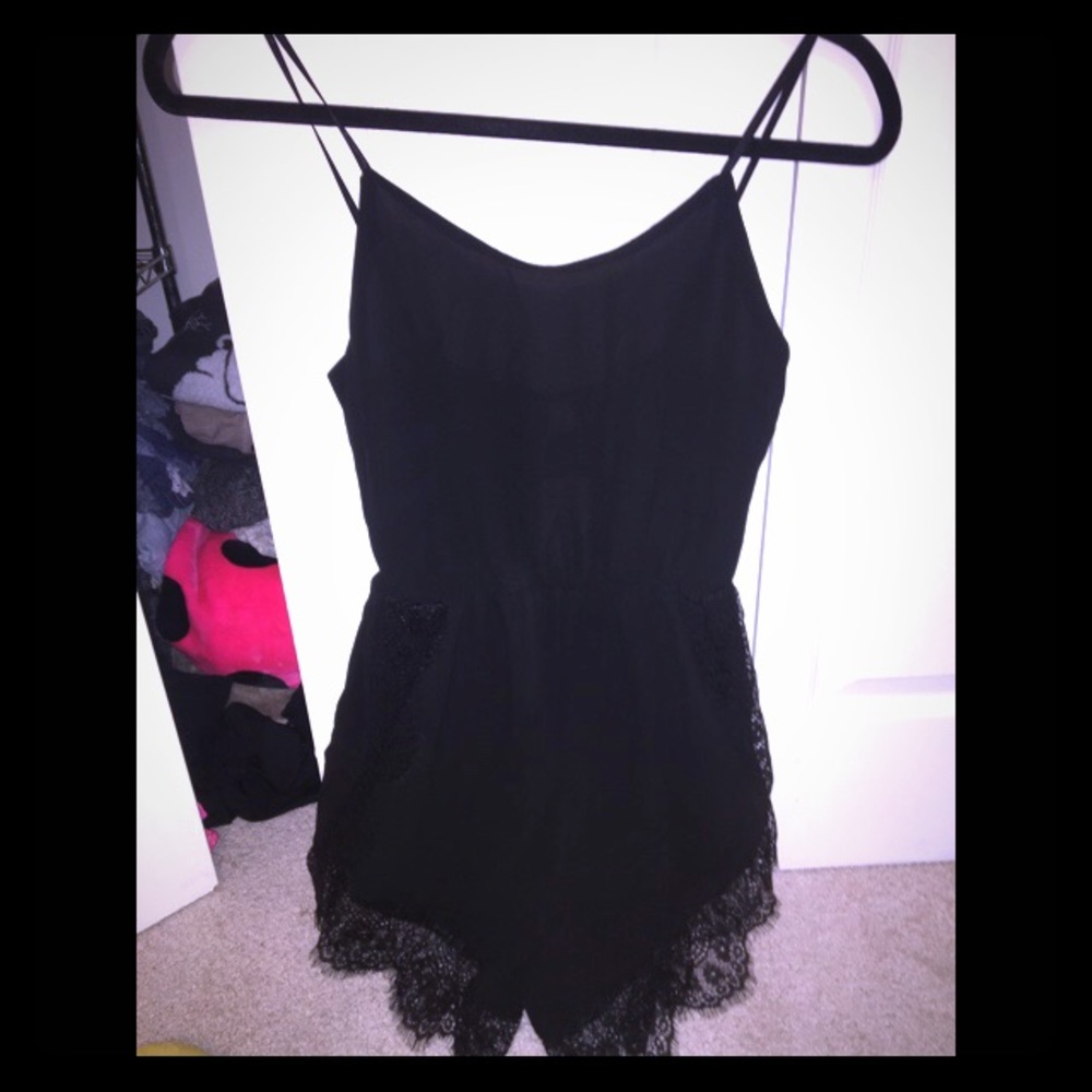 Sheer Lace Black Romper