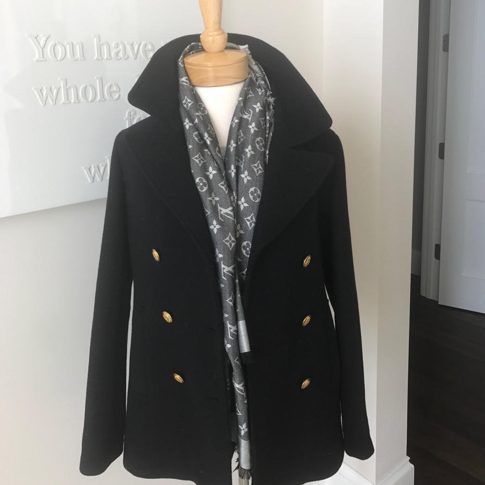 NEW - Jcrew classic black peacoat.