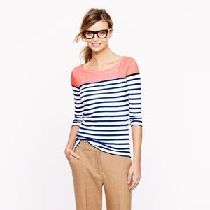 J.Crew Neon Colorblock Stripe Top | Small