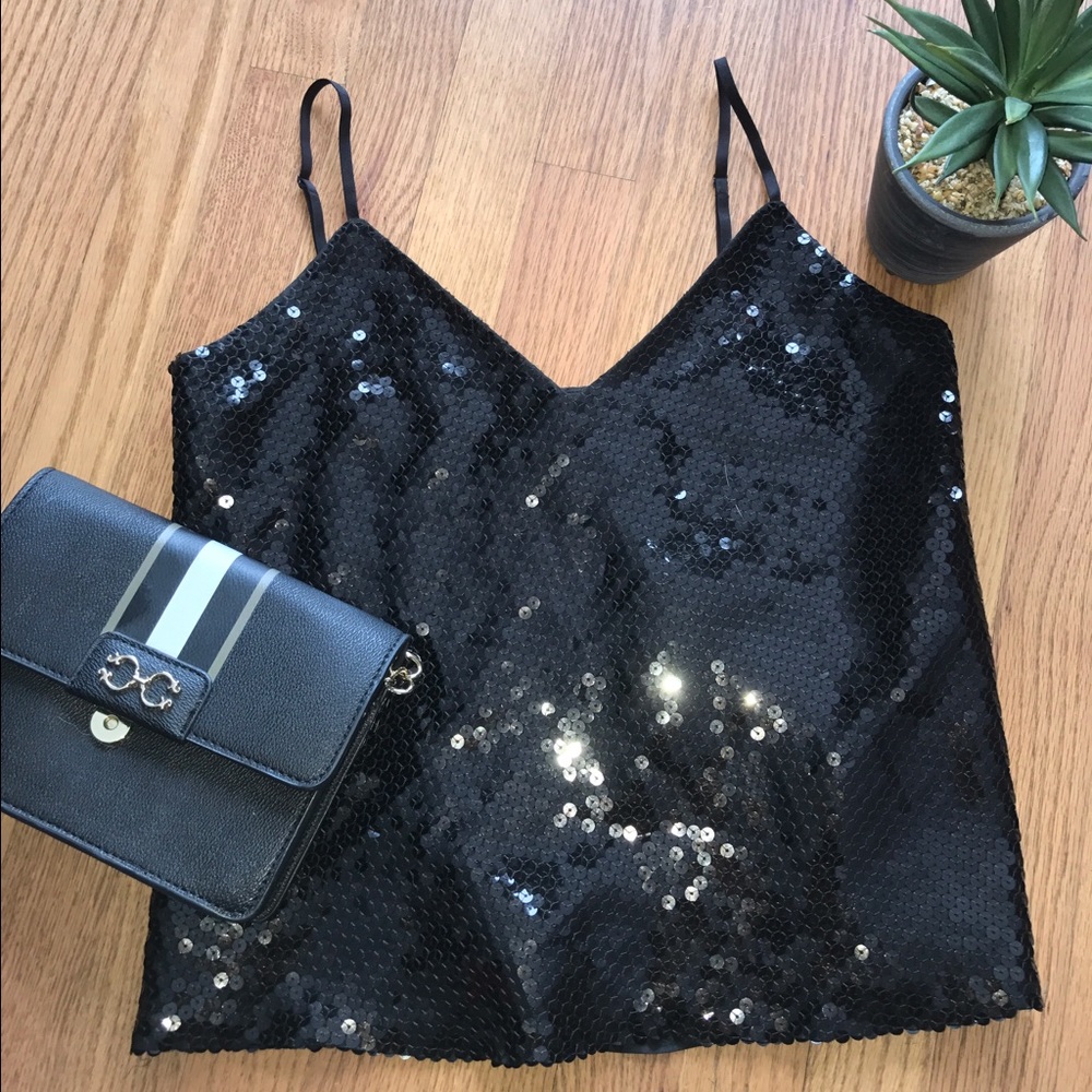 Sequin black going out tank