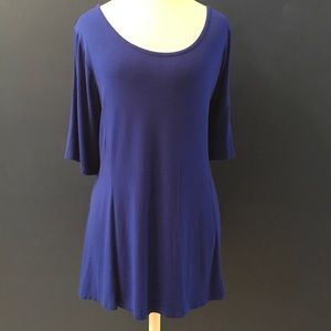 Plus Size Cobalt Blue Sharkbite Hem Tunic