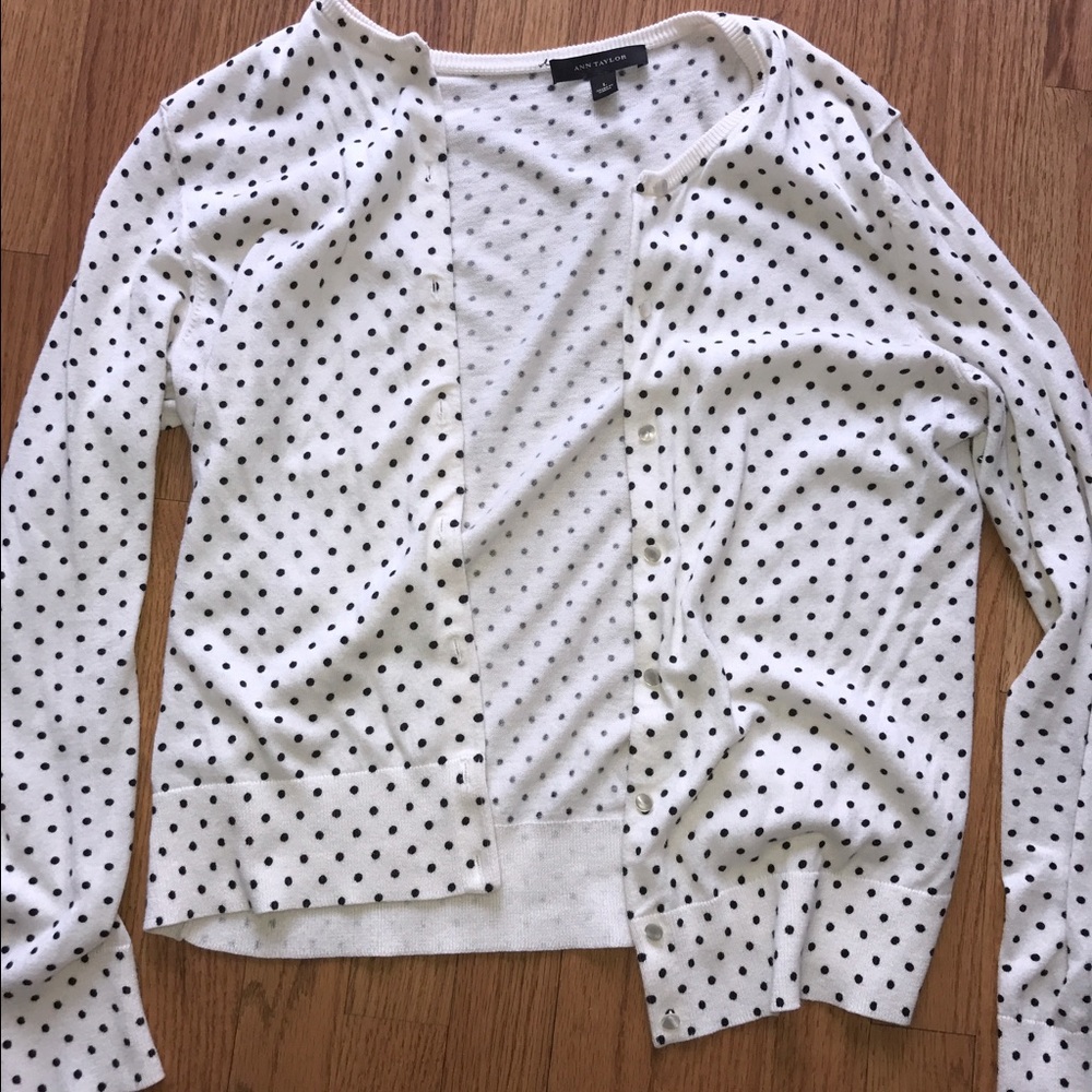 Anne Taylor polka dot cardigan