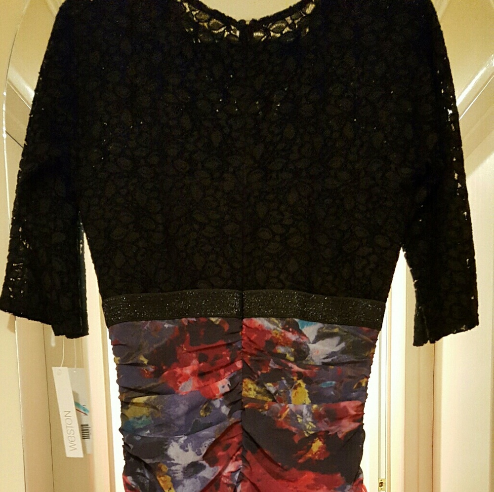 SUMMER or WINTER any season Day or EVENING Lace SHEER Rujean, gorgeous roses