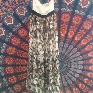 Floral and crochet maxi dress
