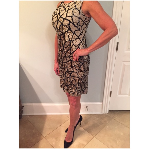 Demetrios Cocktail fully beaded dress - Picture 2 of 6