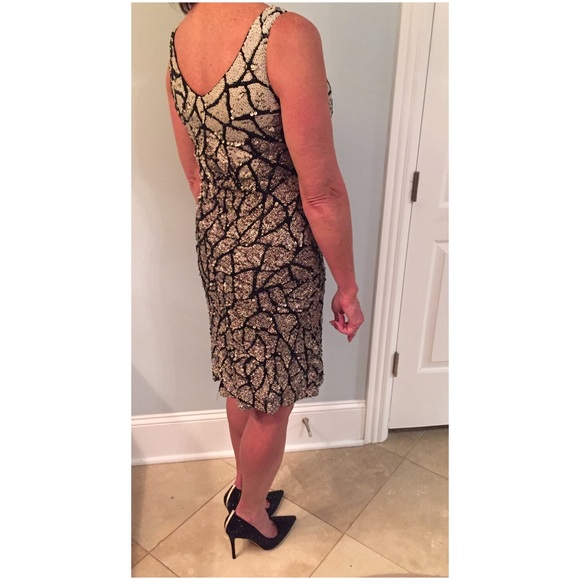 Demetrios Cocktail fully beaded dress - Picture 5 of 6