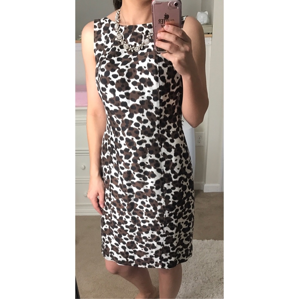 ANN TAYLOR leopard shift dress