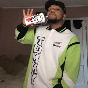 Very rare Tommy Hilfiger mesh multi color shirt.