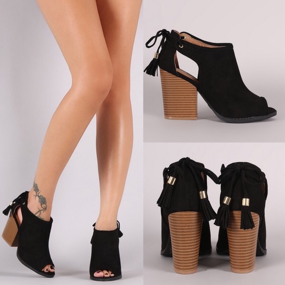 Shoes - 🆕MILA ROSE open bootie- BLACK Shoes - 🆕MILA ROSE open bootie- BLACK