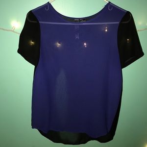 XS Black and Cobalt Blue Tee