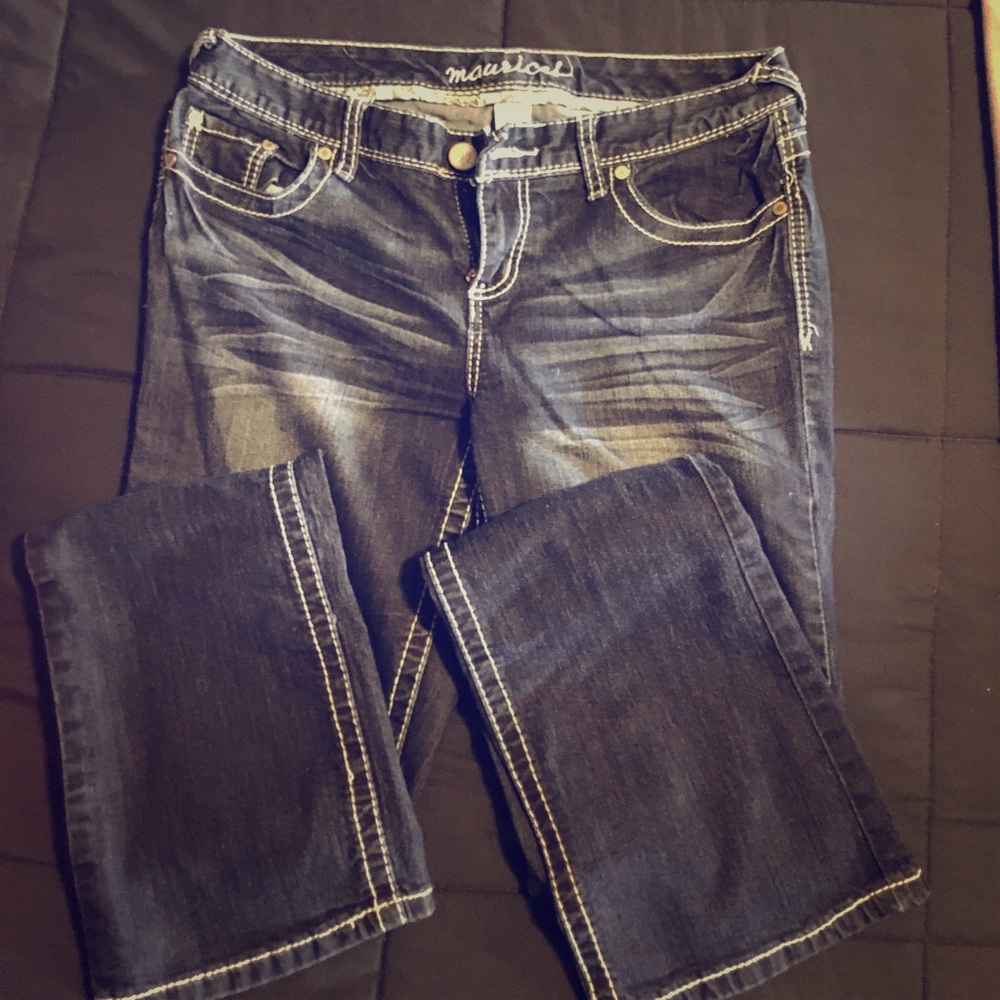 Maurice's slim boot cut dark jean