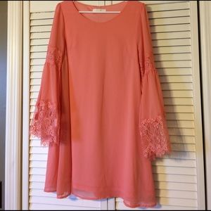 Entro Lace Sleeve Shift Dress