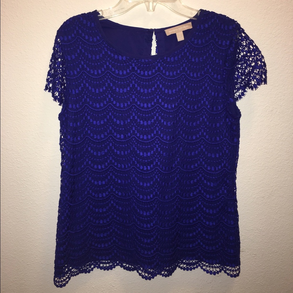 Blue lace banana Republic blouse