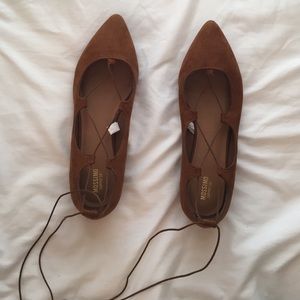 Mossimo laceup flats | camel color | 9 1/2