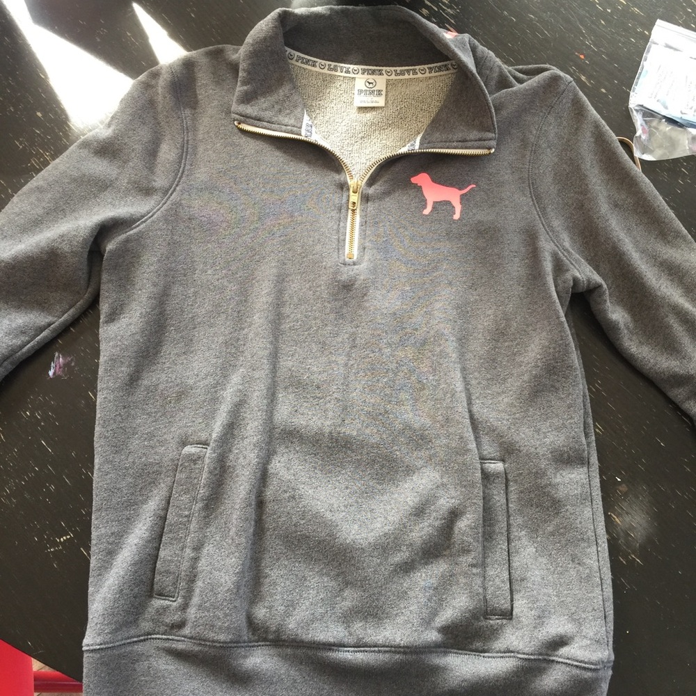 Pink slouchy 3/4 Zip