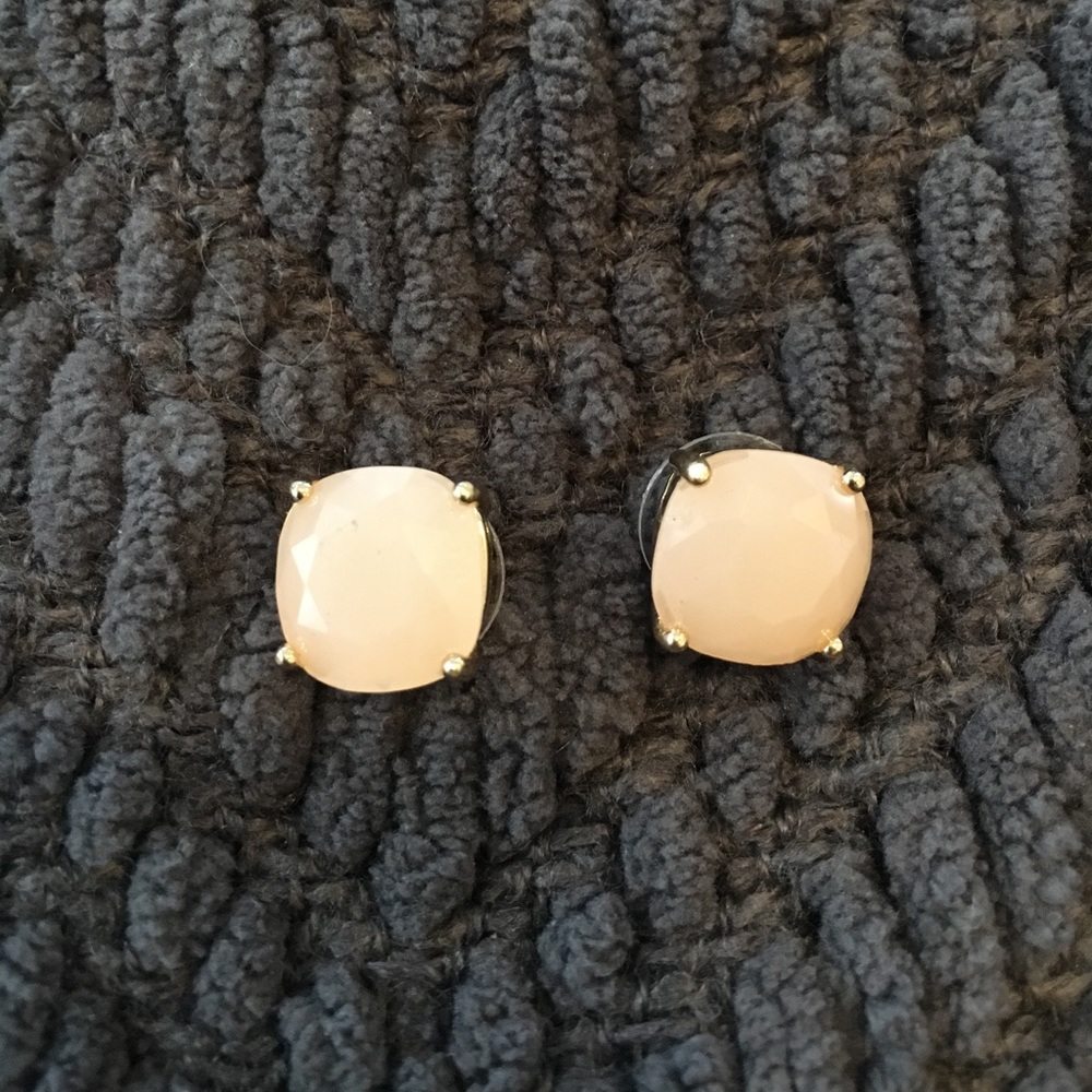 Kate Spade oversized earrings opaque pale peach