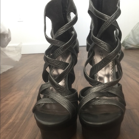Bebe Strappy Heels (Only Worn Once!) Size 7 - Picture 3 of 4