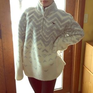 VS PINK pullover quarter zip Berber fleece. NWOT