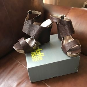 Brown charlotte russe wedges
