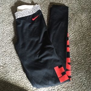 Dri-fit Black & Red Nike just do it workout pants