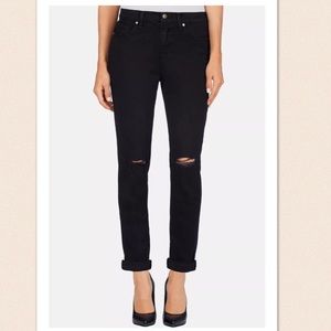NWT J Brand Jake Slim Boyfriend Black Rip Jeans 27