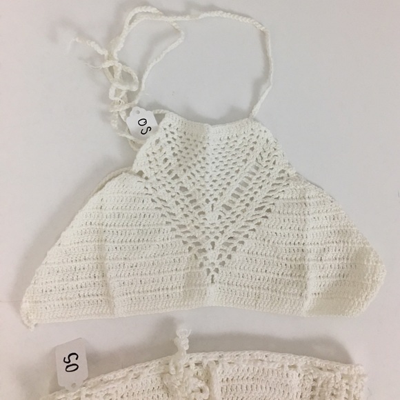 ‼️1 LEFT‼️2 piece crochet knit white boho bikini - Picture 6 of 8