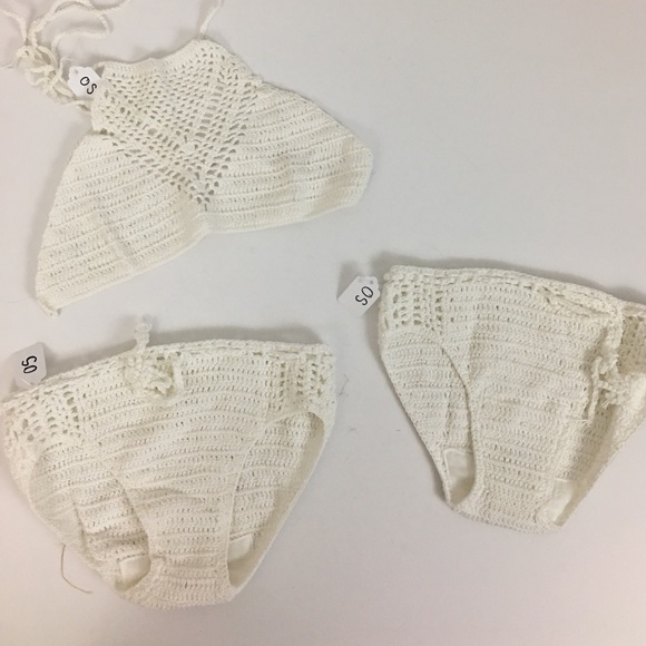 ‼️1 LEFT‼️2 piece crochet knit white boho bikini - Picture 7 of 8