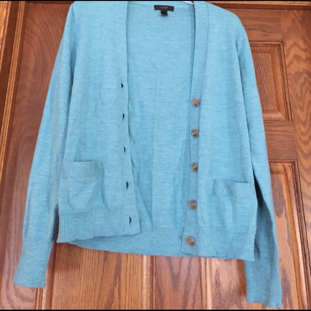 MAKE OFFER J crew teal cardigan