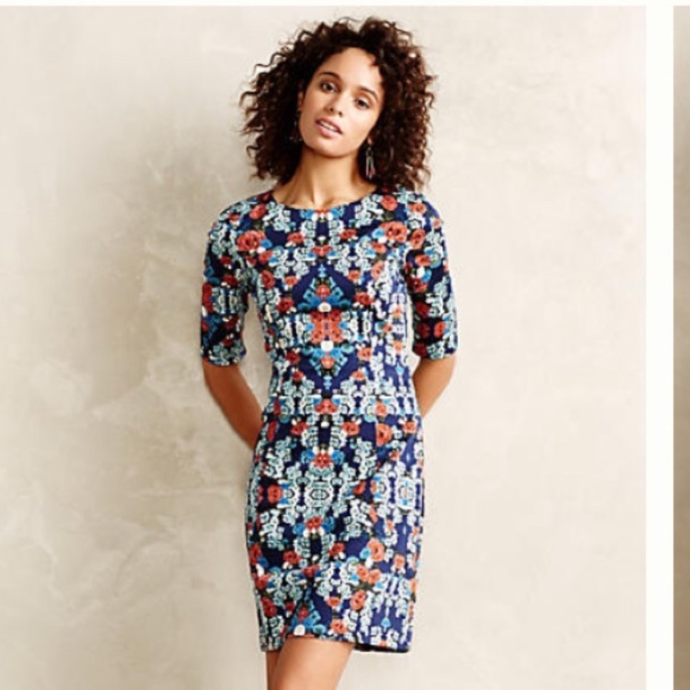 Anthropologie Ladakh Floral Print Pencil Dress
