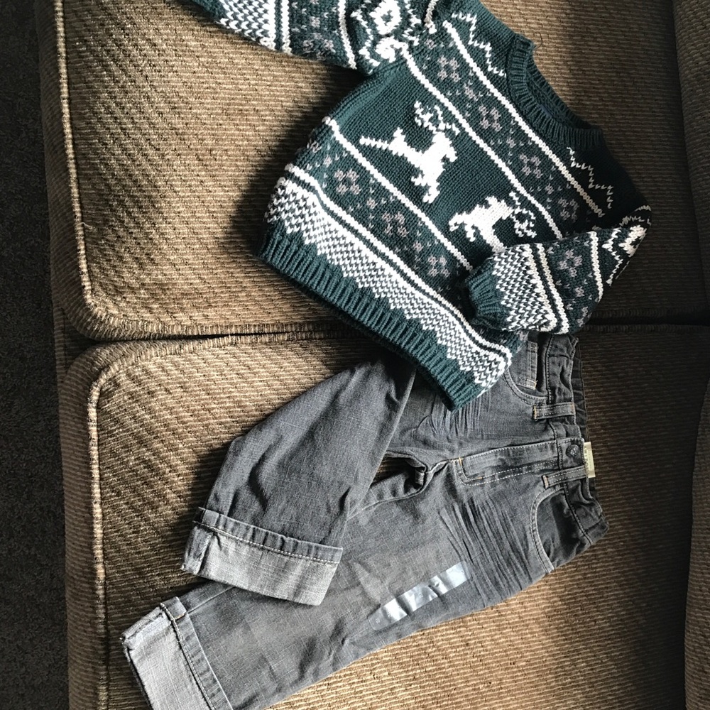 Toddler boys sweater and jeans