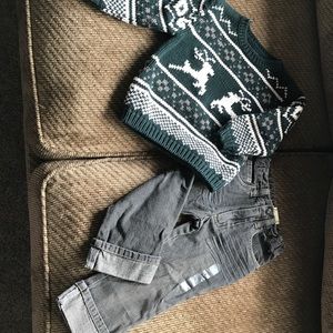 Toddler boys sweater and jeans