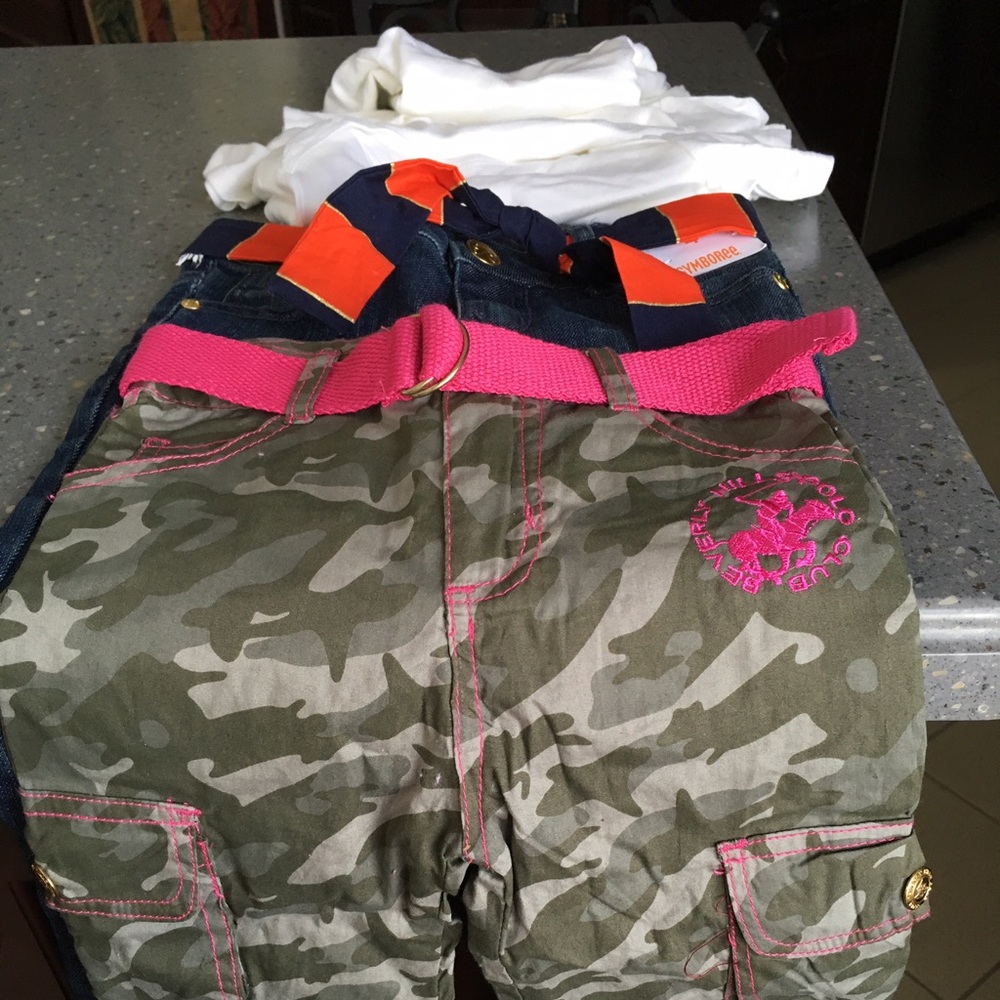 Gymboree skinny jeans, 3t white t-shirts,Polo pant