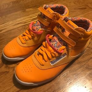 Reebok Orange Hi Top Sneakers