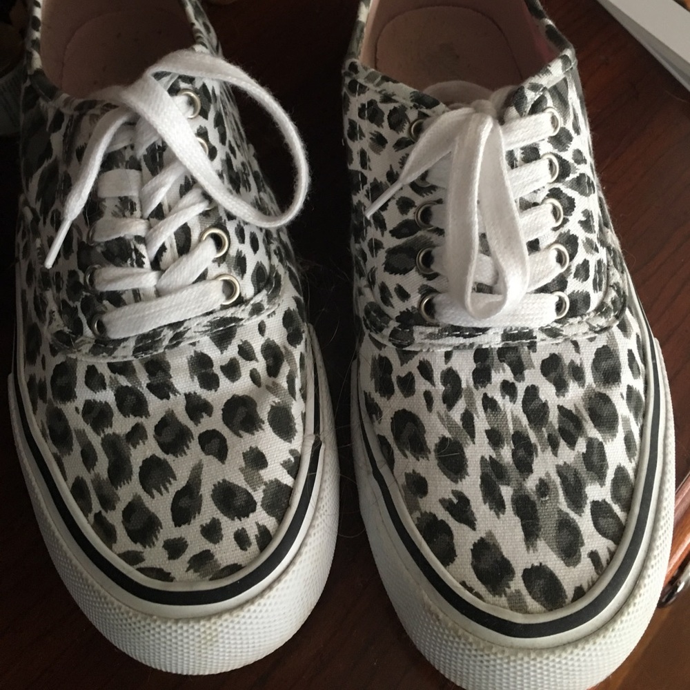 Animal print lace up sneakers