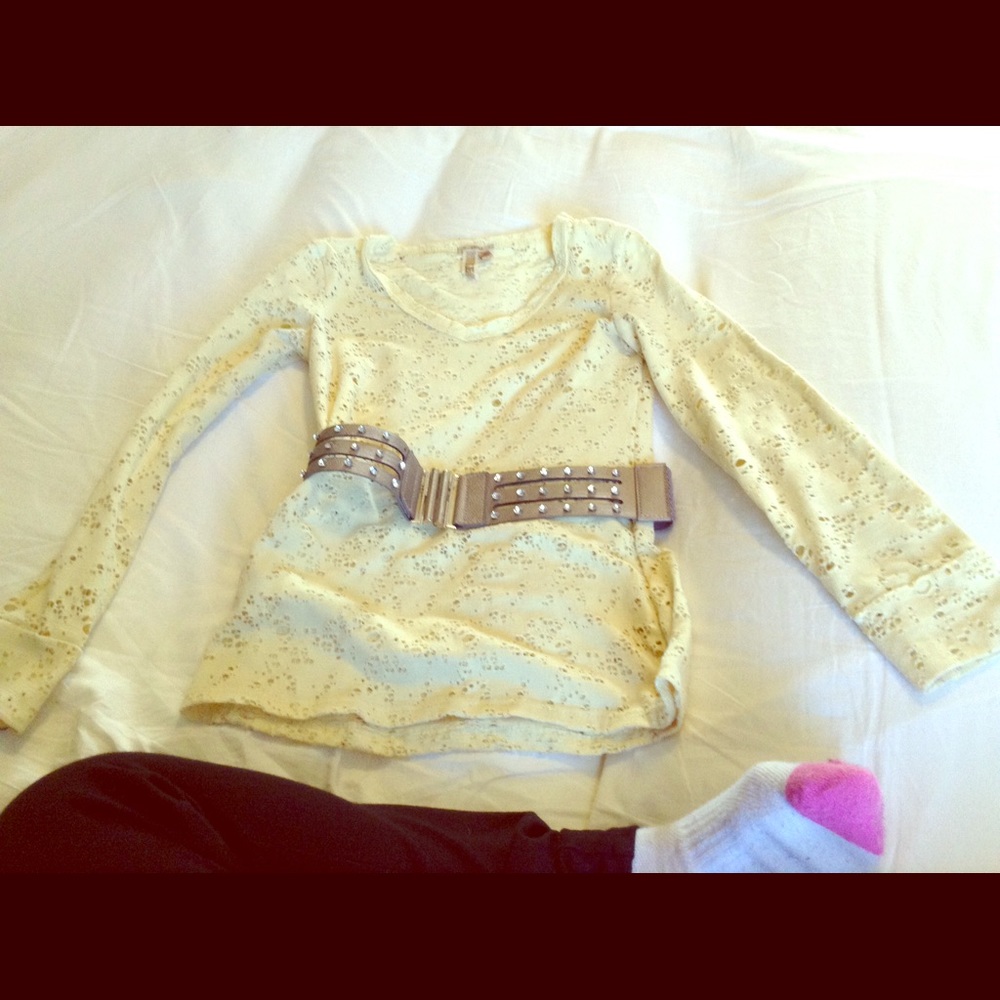 Yellow lace bke shirt