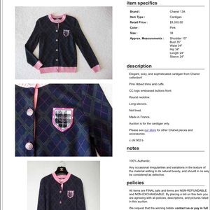 Authentic Chanel CC logo knit cardigan