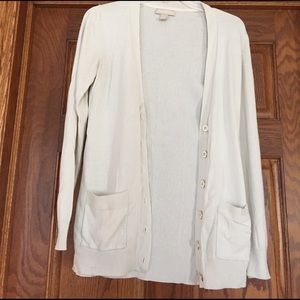 Cream banana republic long sleeve cardigan