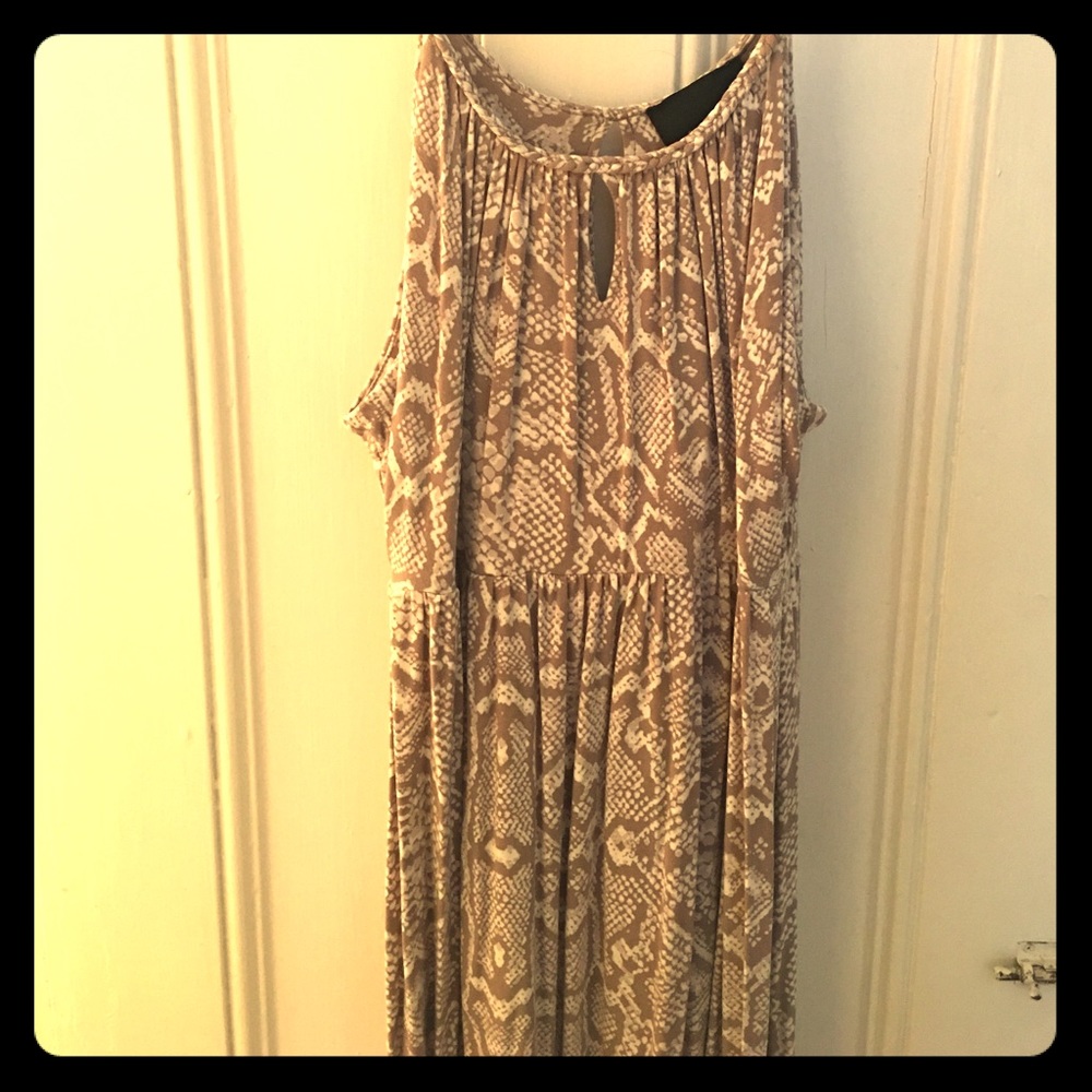 Snake skin print maxi dress