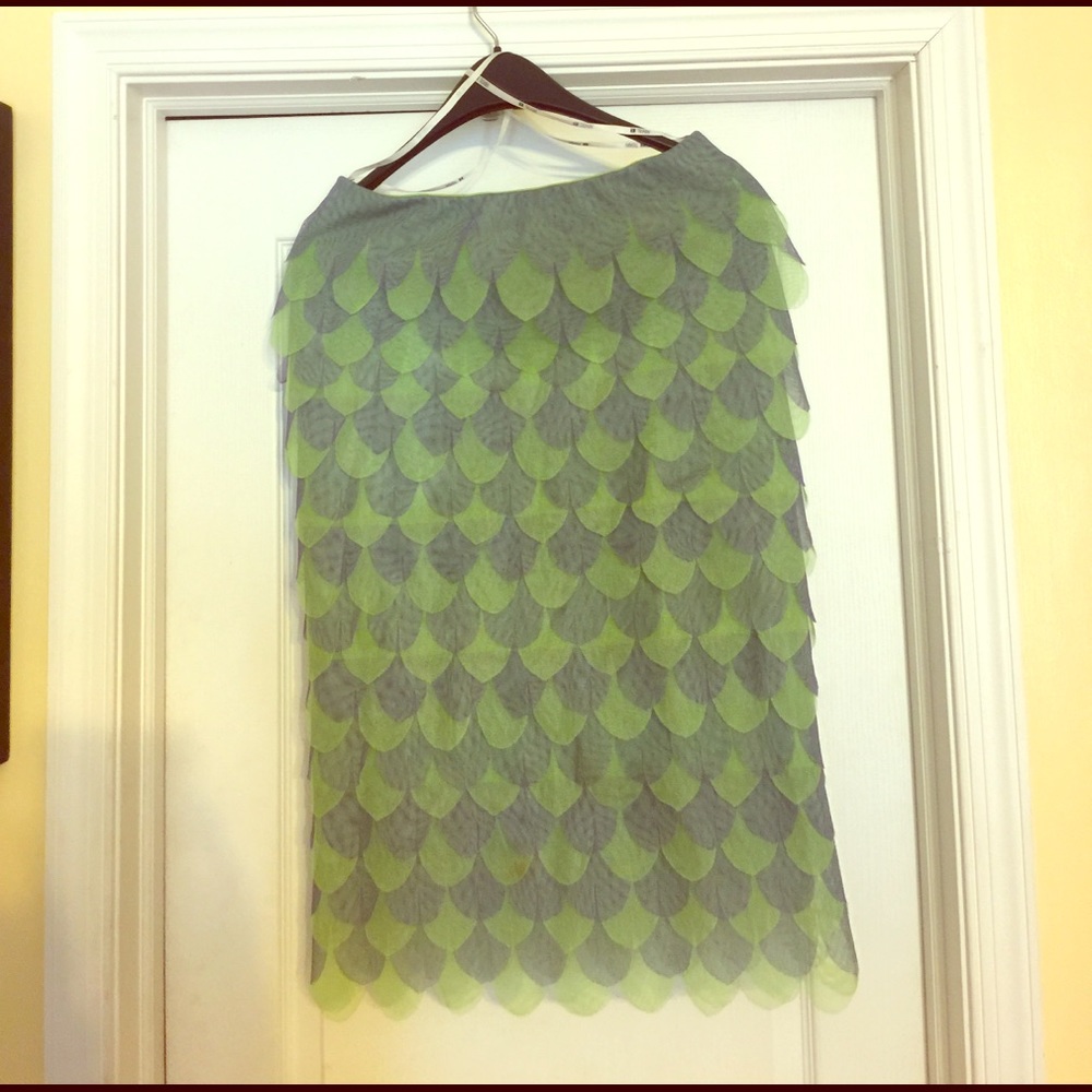 Ruffled lilac and lime green skirt