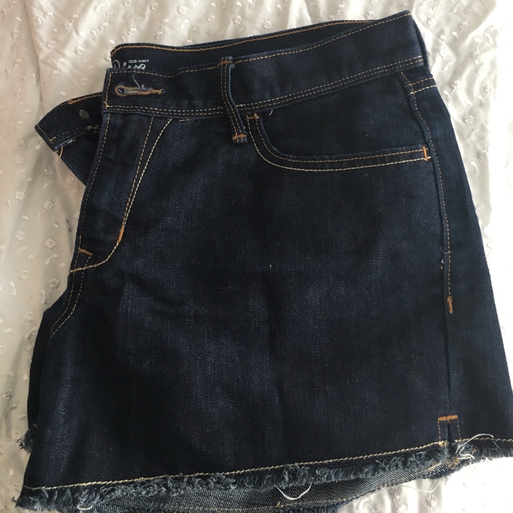 Dark wash jean shorts