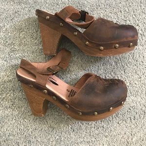 Jeffrey Campbell daub clogs dark brown