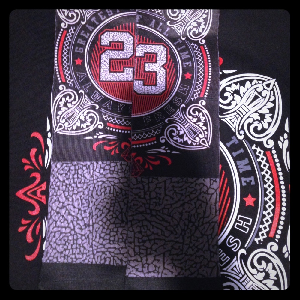 2 Jordan inspired shirts.  One pair of J socks LRG