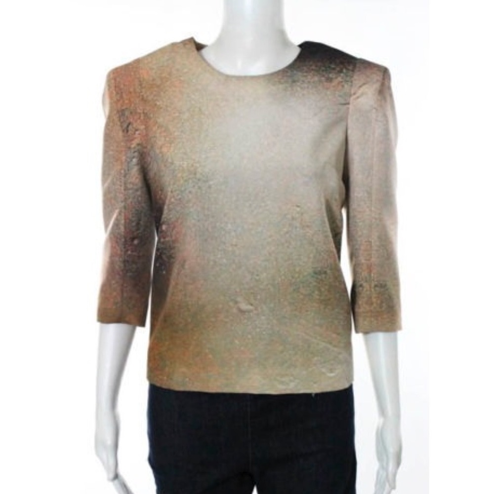 Abigail Stewart Abstract Print Zip Back